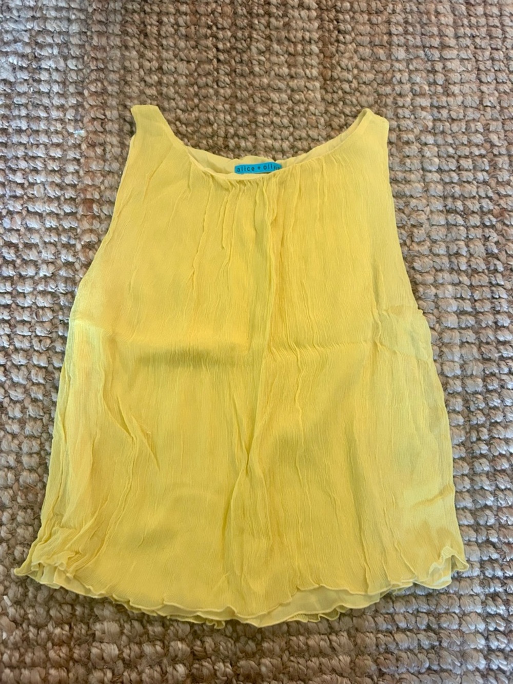 Alice + Olivia Silk Chiffon Yellow Top